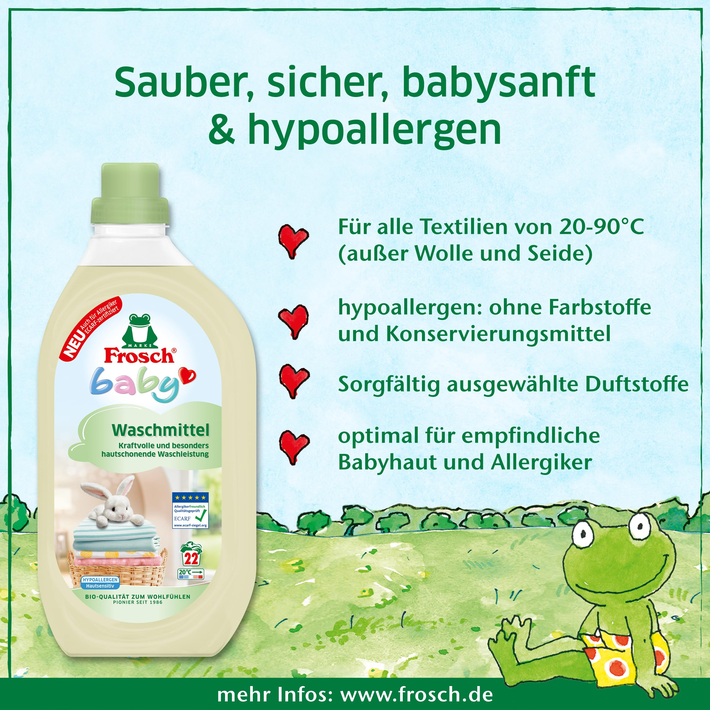 Frosch Baby Waschmittel 1,5 L im Spar-Abo für 4€ (-20%)