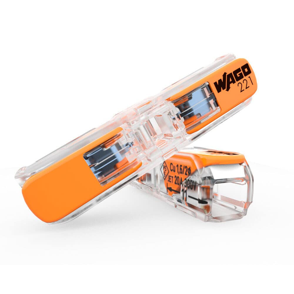 WAGO 2-Leiter Durchgangs-Verbinder mit Hebel 221-2411 | Nennquerschnitt: 4 mm², mit Hebel, 60 Stück für 18€ (-21%)