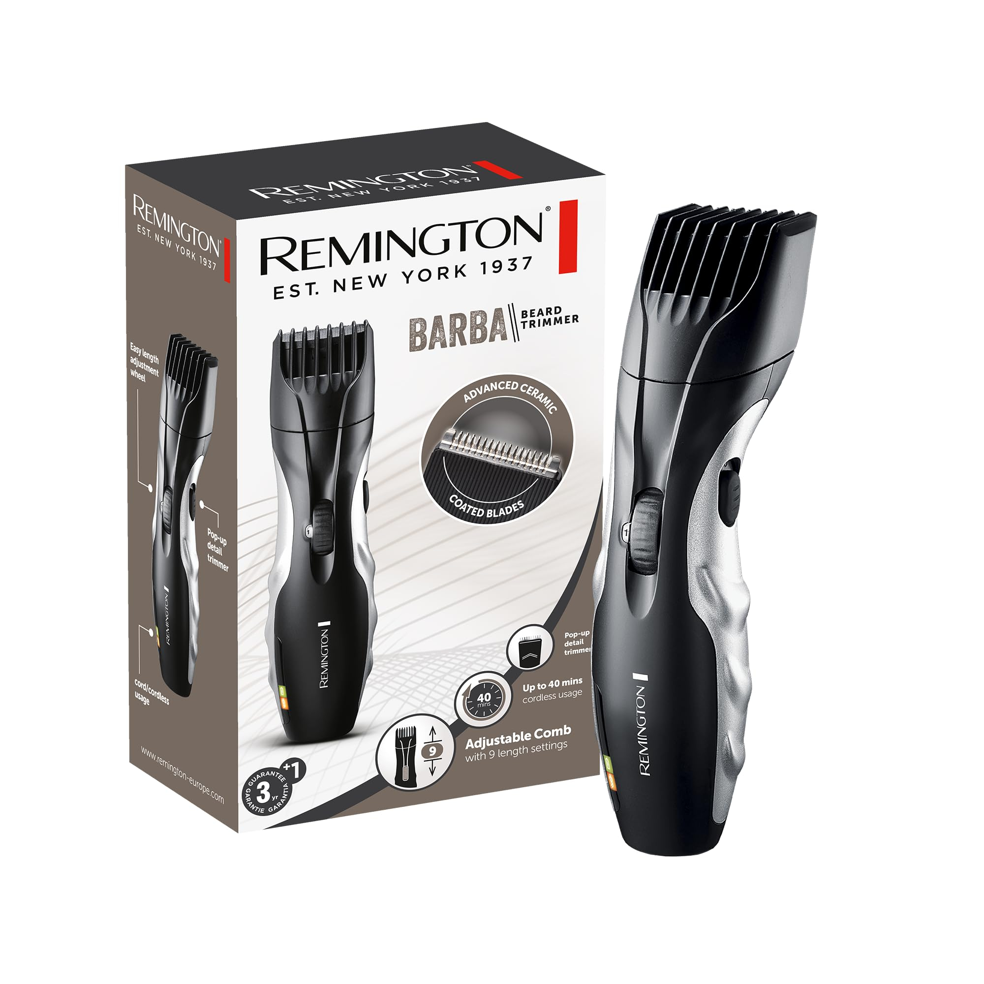 Remington MB320C Bartschneider Set mit Einstellrad 9 Längeneinstellungen ab 1,5mm für 15€ (-32%)