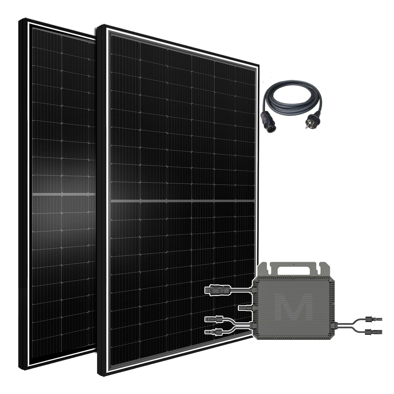 Marstek Balkonkraftwerk Solaranlage Komplettset mit 900/800W Wechselrichter Bifazial Solarmodule für Haus Dach Terrasse Garten PV Anlage