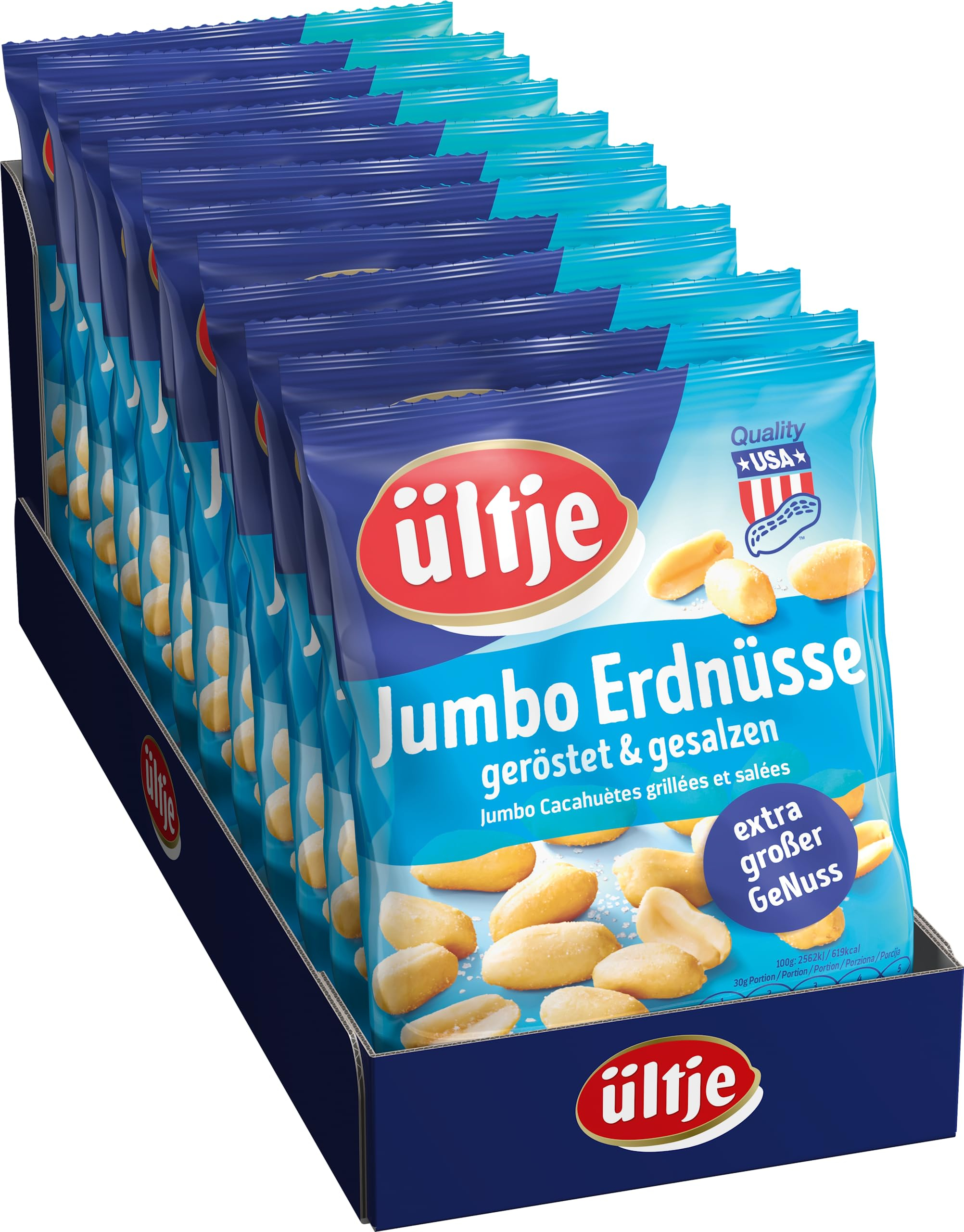 12x 200g ültje Jumbo Erdnüsse, geröstet & gesalzen für 18€ (-40%)