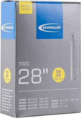 Schwalbe SV 20 Extralight 80mm, 28″ Schlauch für 6€ (-14%)
