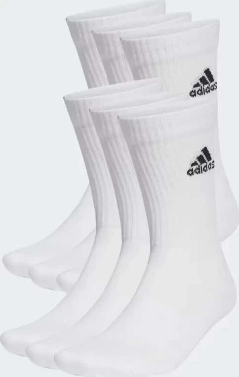 adidas Cushioned Crew Socken weiß/schwarz, 6 Paare für 8€ (-17%)