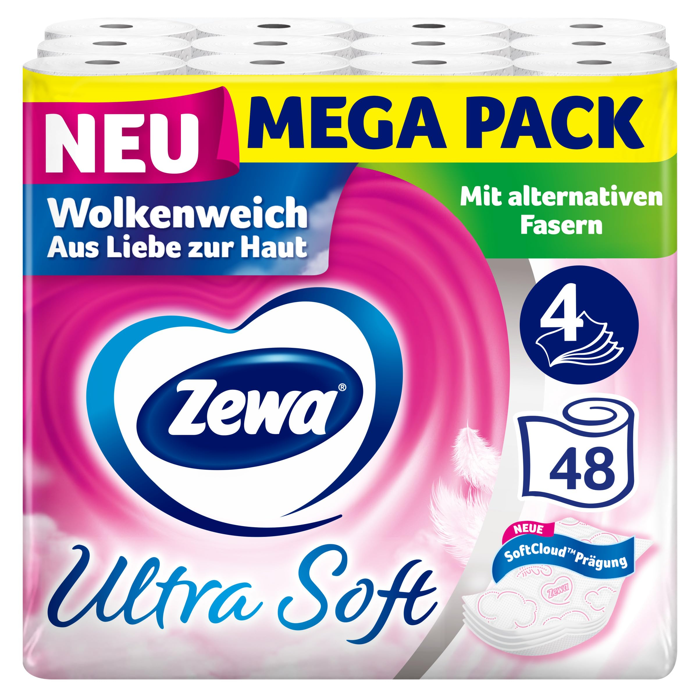 [ Sparabo] ZEWA Ultra Soft Toilettenpapier 4-lagig | 48 Rollen (7.200 Blatt) | + 25% Coupon (personalisiert) | ~0,21 ct/Blatt für 15€ (-61%)