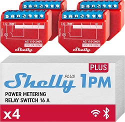 Shelly Plus 1PM (4 Pack) für 39€ (-30%)