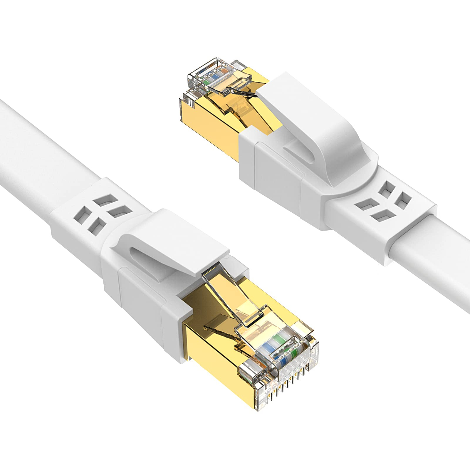 Ercielook CAT8 LAN Kabel 5m 40Gbit/s flach mit Metall RJ45 Stecker für 5€ (-53%)
