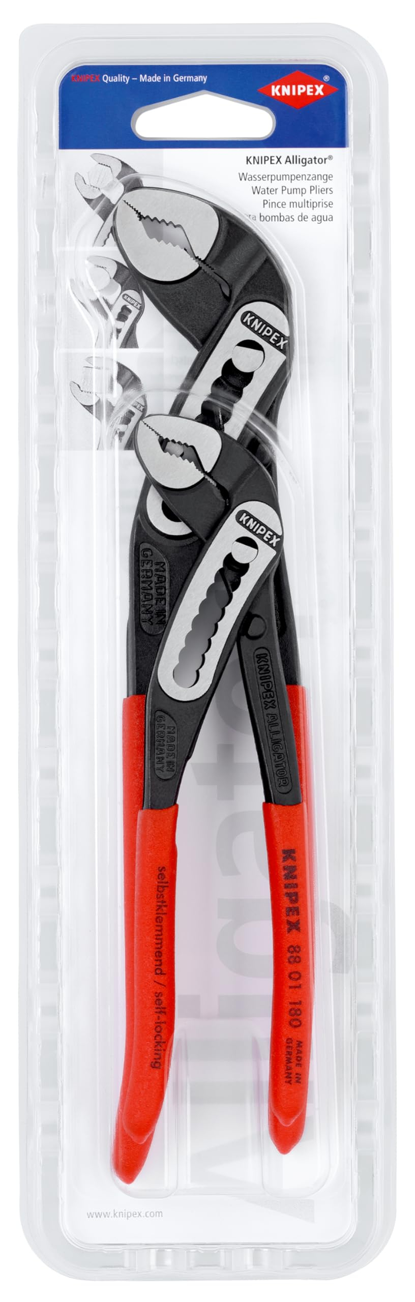 KNIPEX Zangen-Set 1 x 88 01 180, 1 x 88 01 250 in Blister, 00 31 20 V02 Alligator 2-teilig für 29€ (-21%)