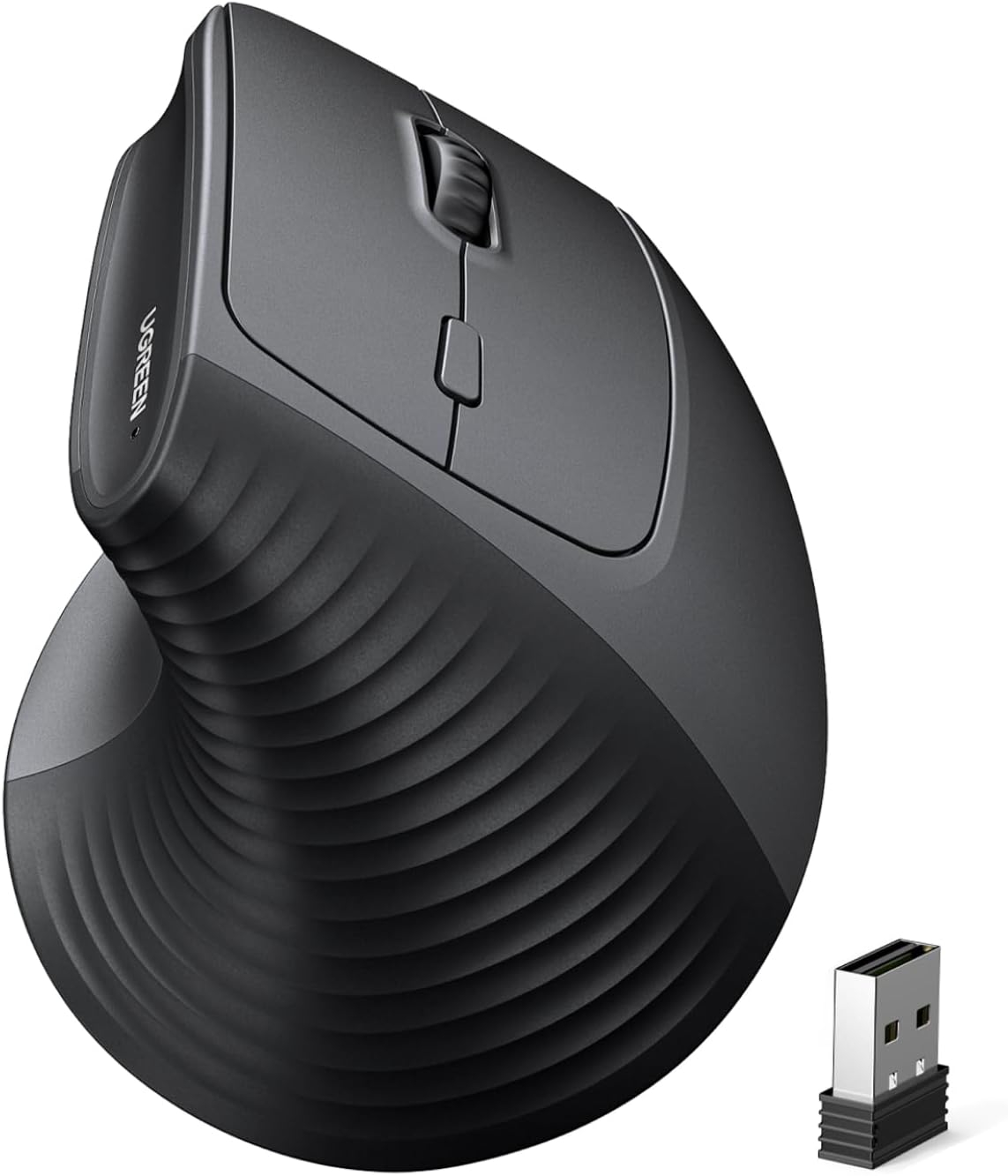 UGREEN (65042) 2.4G & Bluetooth Wireless Vertikale Ergonomische Maus für Windows/Mac OS – 1000/1600/2000/4000 DPI, 6 Tasten (2.4G+BT 5.4) für 13€ (-11%)