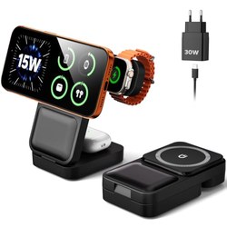 Eddibox 15W MagSafe Ladestation 3-in-1 (iPhone, Apple Watch, AirPods, inkl. 30W Netzteil)