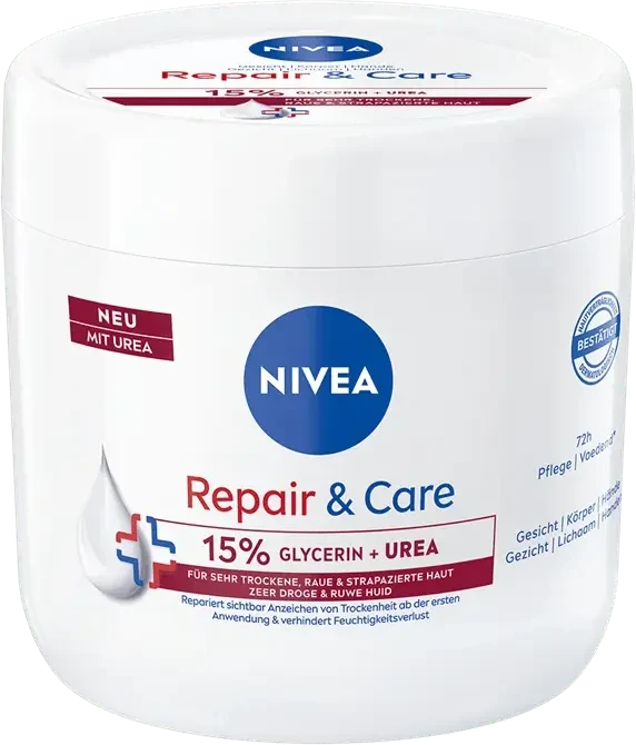 Nivea Repair & Care Creme 15% Glycerin + Urea, 400ml für 6€ (-16%)