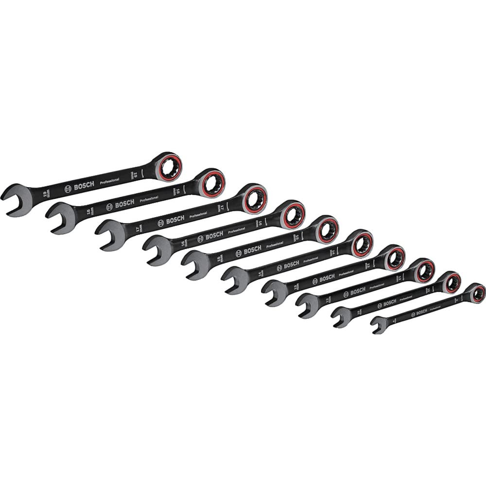 Bosch Professional Ringratschen Set 10tlg. Ringmaulschlüssel 8, 10, 12, 13, 14, 15, 16, 17, 18, 19mm [Amazon] für 68€ (-14%)
