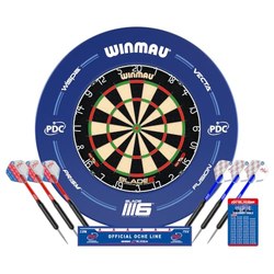 WINMAU PDC Blade 6 Dartscheiben-Komplettset (mit Surround, 2 Sets Steeldarts)