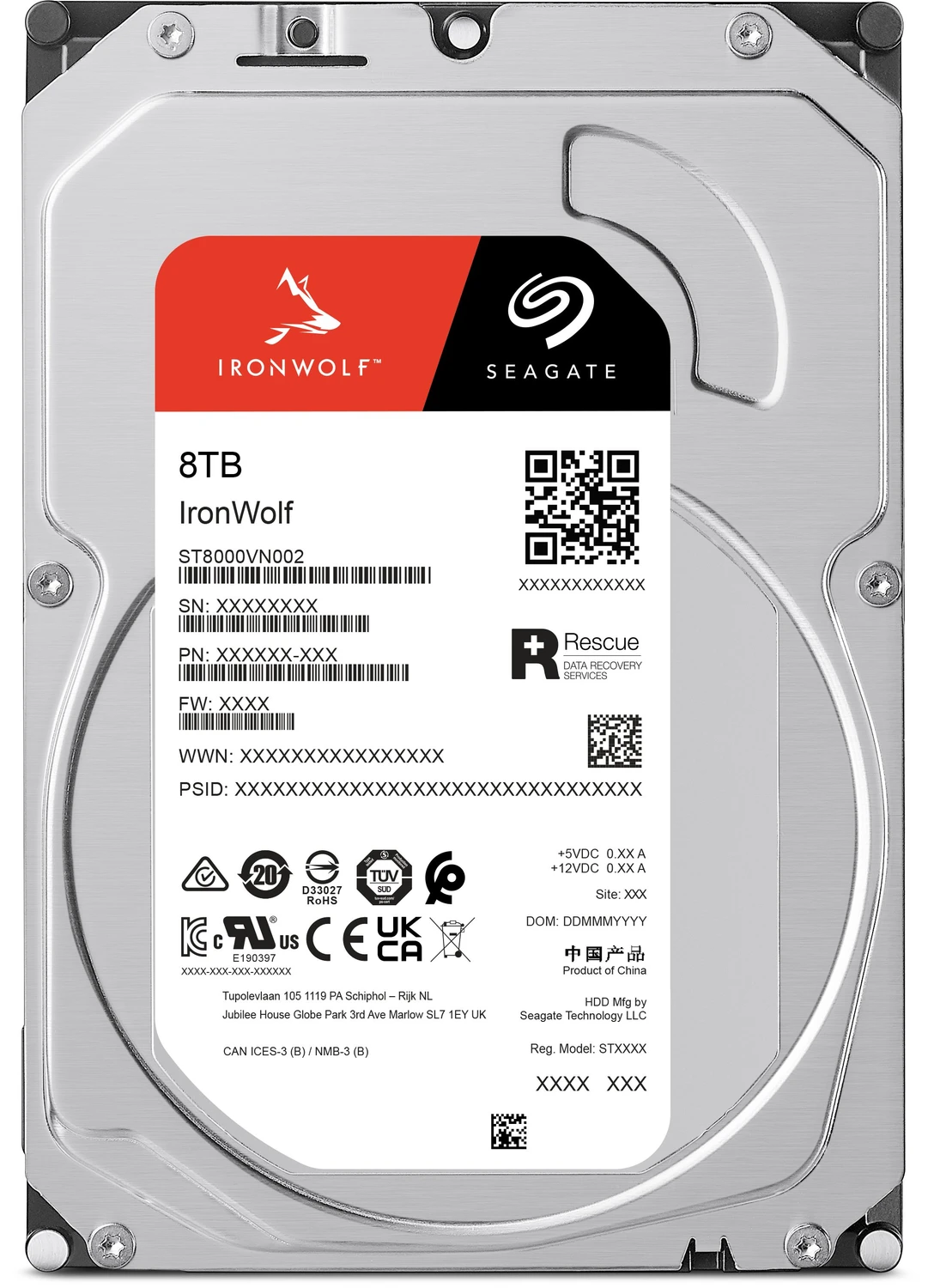Seagate IronWolf NAS HDD +Rescue 8TB, 24/7, 512e / 3.5″ / SATA 6Gb/s für 285€ (-8%)