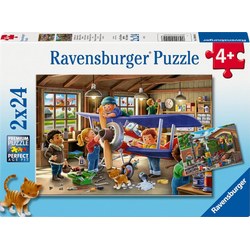 Ravensburger Kinderpuzzle „Flugzeuge & Züge“ (2x 24 Teile)