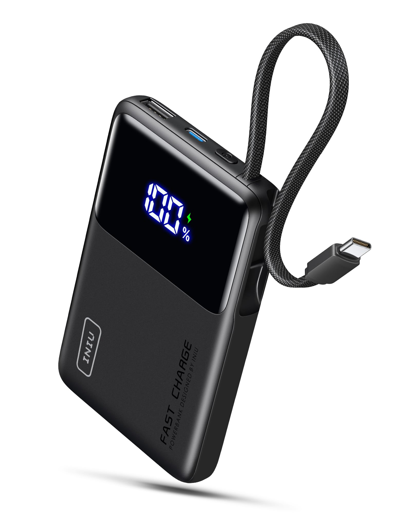 INIU 45W Powerbank mit integriertem USB-C Kabel (10000mAh, USB-C In&Out) für 12€ (-63%)