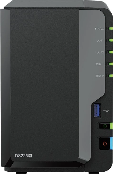 Synology DiskStation DS225+, 2GB RAM, 1x RJ-45 2.5GBase-T, 1x RJ-45 1000Base-T für 329€ (-5%)