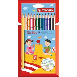 STABILO Trio dick Dreikant-Buntstifte 12er Pack (ergonomisch, bruchsicher)