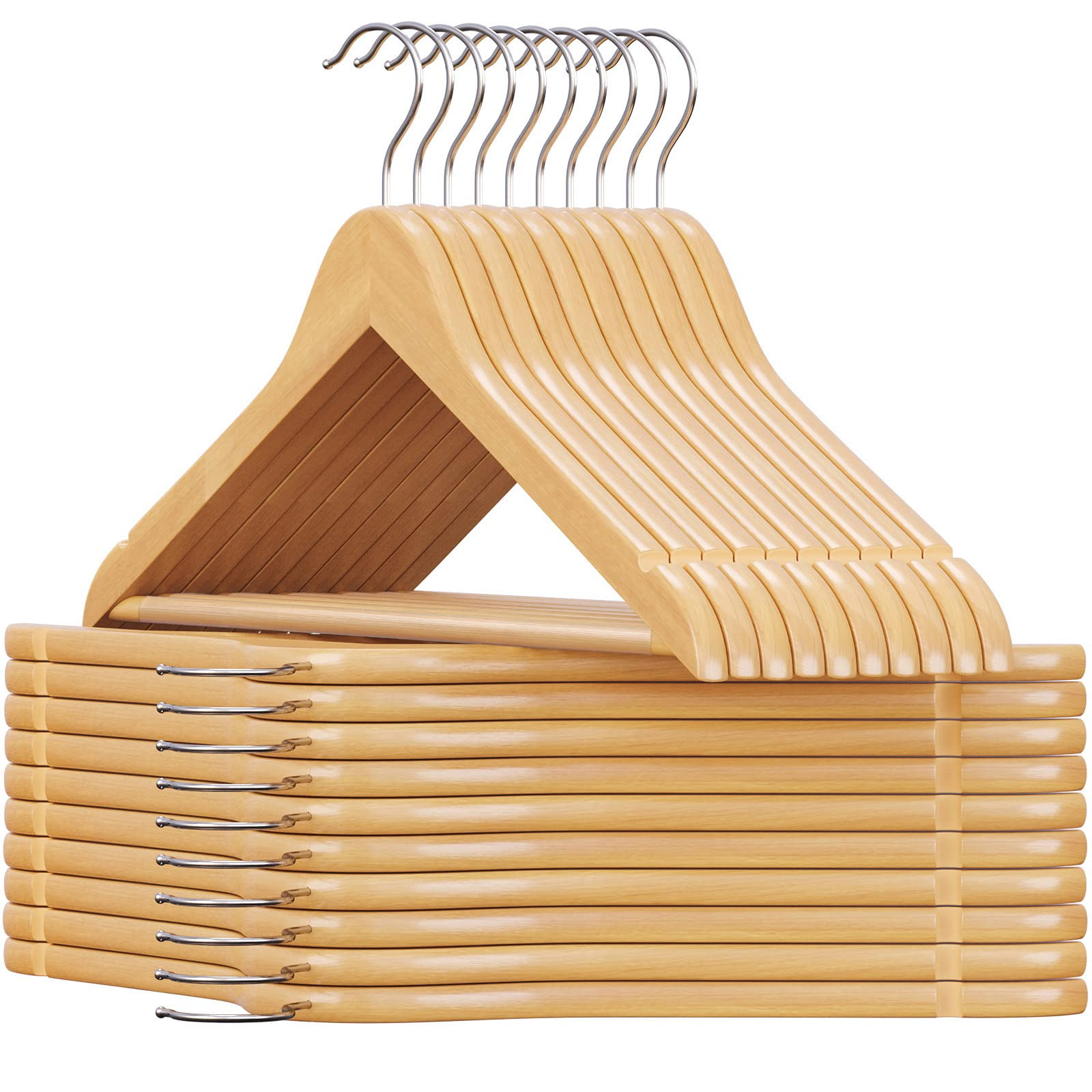 SONGMICS Holz-Kleiderbügel 20er Set für 12€ (-45%)