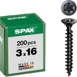 SPAX Universalschrauben Schwarz (3x16mm, 200 Stk.) für 4€ (-59%)
