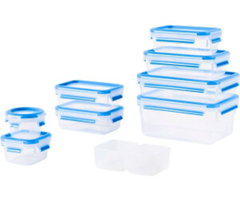 EMSA Clip & Close Frischhaltedosen-Set (9-teilig, 100% dicht, BPA-frei) für 17€ (-26%)