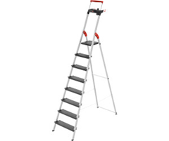 Hailo L100 Topline Alu-Sicherheitsleiter (8 XXL-Stufen, 3,72m Arbeitshöhe)