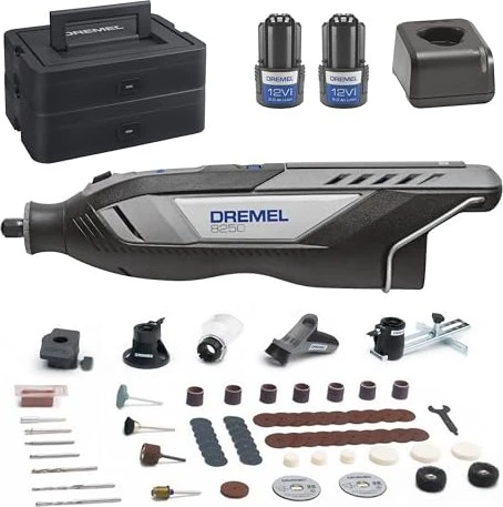 Dremel 8250 Series Akku-Geradschleifer inkl. Koffer + 2 Akkus 2.0Ah + Zubehör (8250-5/65) für 155€ (-21%)
