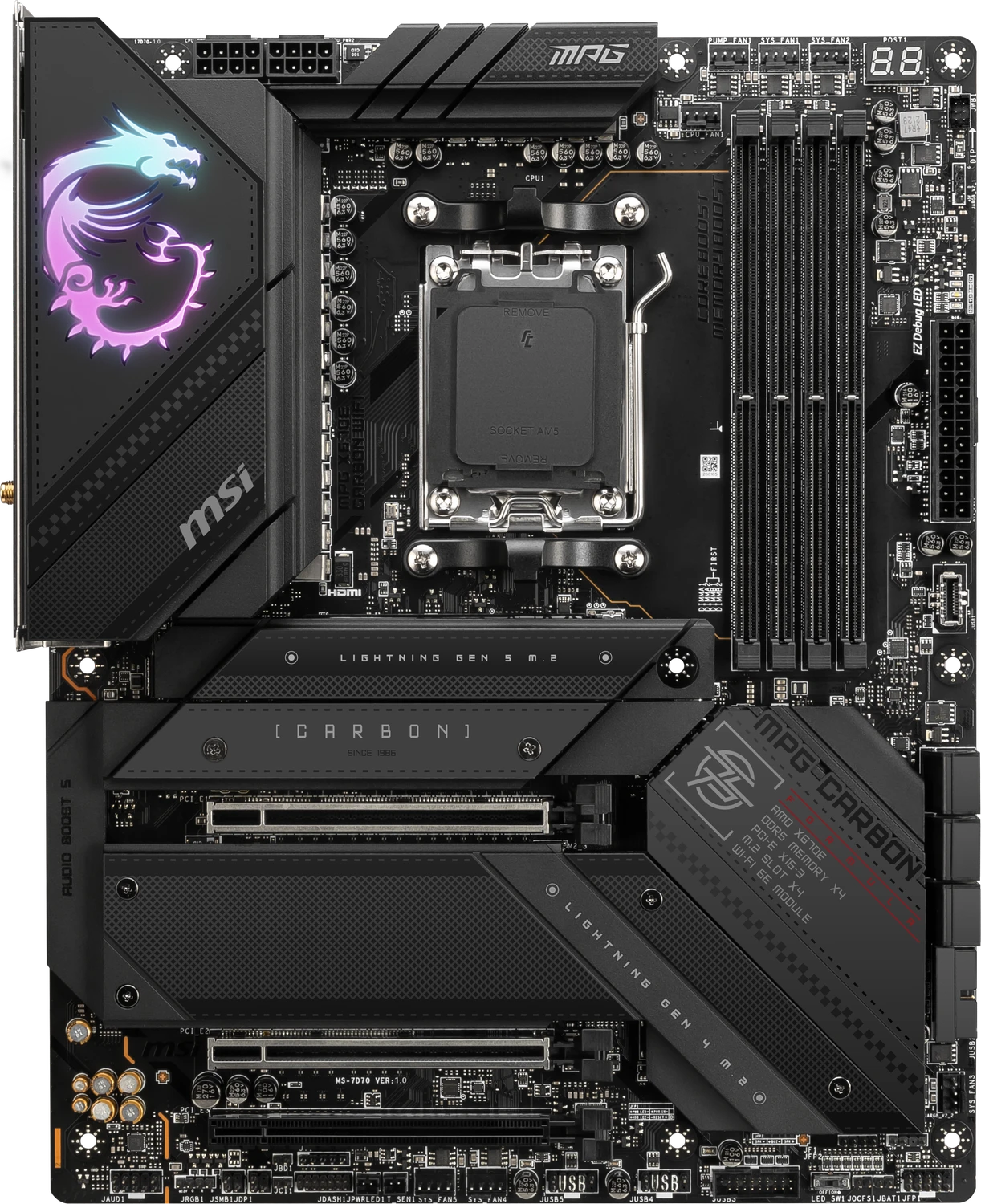 MSI MPG X670E Carbon WIFI (AMD AM5) für 399€ (-9%)