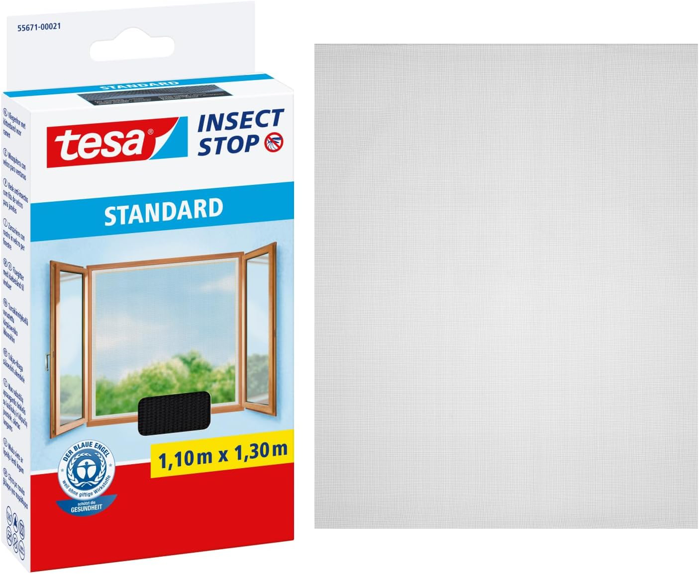 tesa Insect Stop Standard Fliegengitter 110x130cm anthrazit für 5€ (-22%)