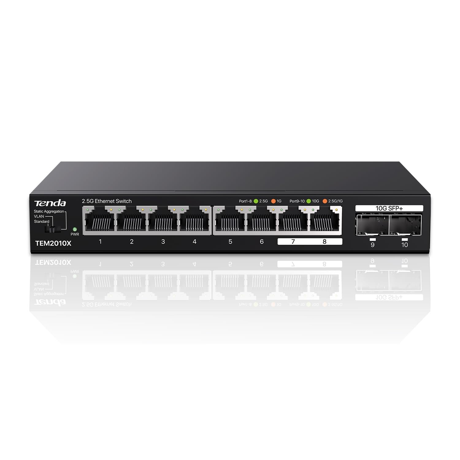 Tenda 2.5 Gbit Switch mit 8X 2.5G Ports & 2X 10G SFP+ Ports für 68€ (-21%)