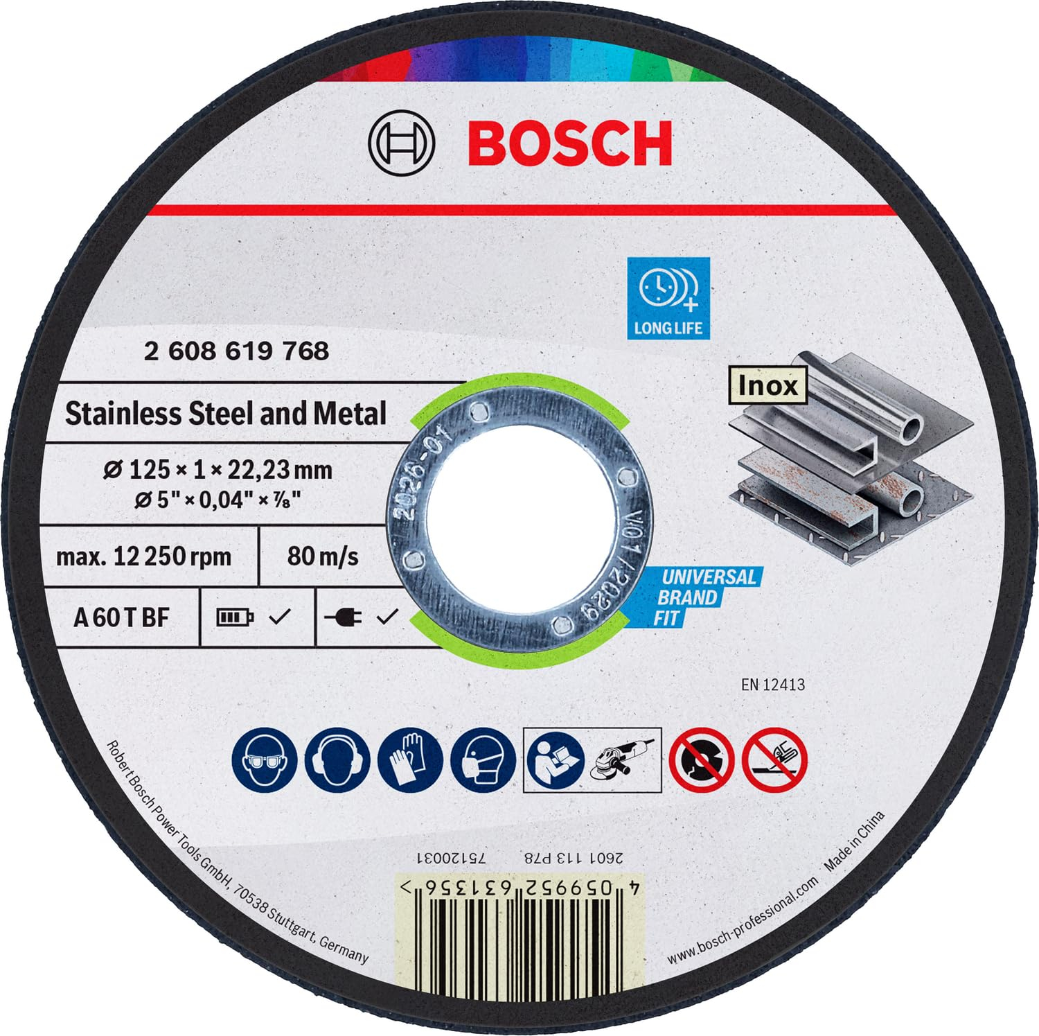 Bosch Standard für Metall gerade, 125 mm 22,23 mm 1 Stück (2608619768) für 0€ (-91%)