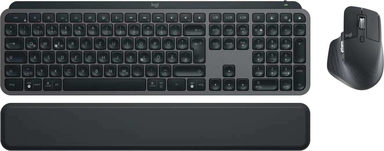 Logitech MX Keys S Combo Graphite, schwarz, Logi Bolt, USB/Bluetooth, DE für 134€ (-8%)