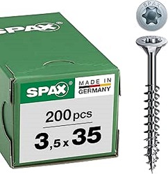 SPAX Universalschraube (3,5 x 35 mm, 200 Stück) für 5€ (-47%)