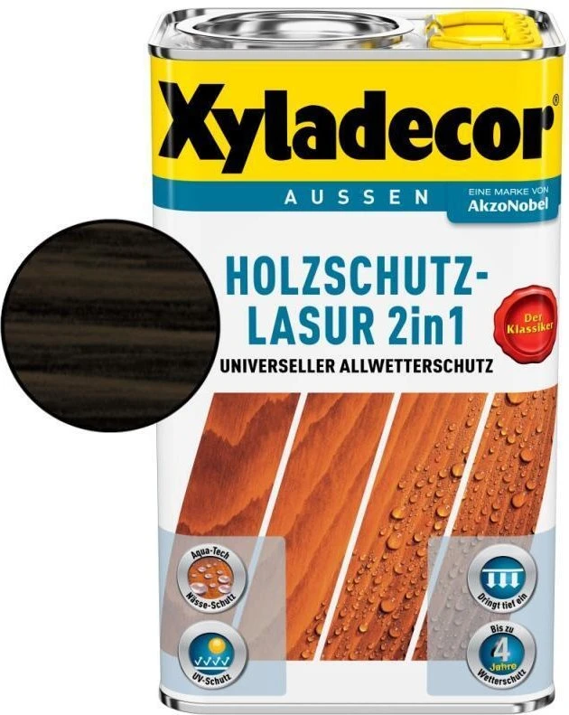 Xyladecor Holzschutz-Lasur ebenholz, 750ml für 10€ (-29%)