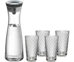 WMF Basic Wasserkaraffe-Set (5-teilig, 1l Karaffe + 4 Gläser, CloseUp-Verschluss) für 31€ (-25%)
