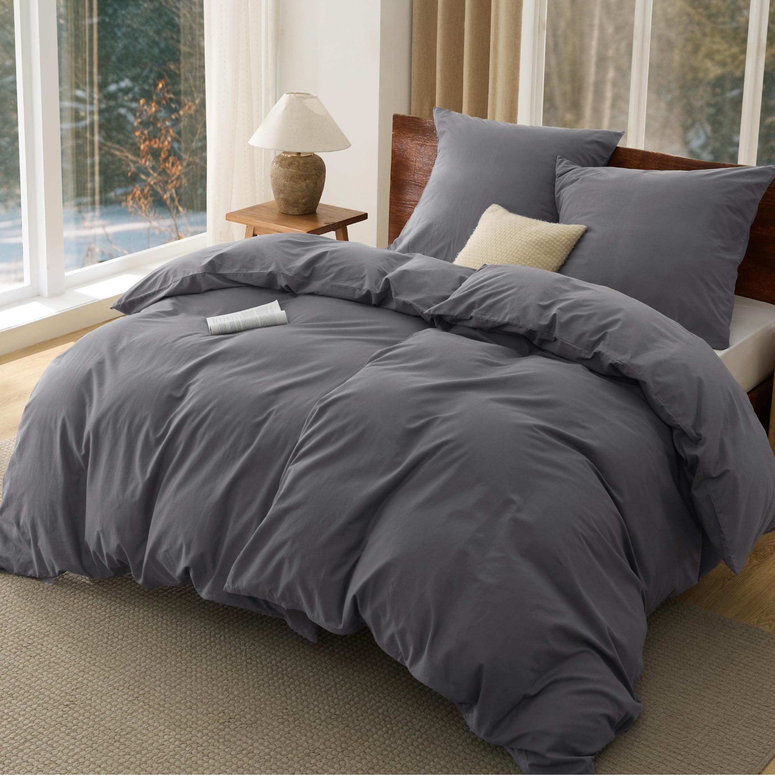 BEDSURE Bettwäsche aus 100 % Baumwolle (Washed-Look) – verschiedene Größen ab 13,90 € (45 % Rabatt an der Kasse) für 14€ (-45%)