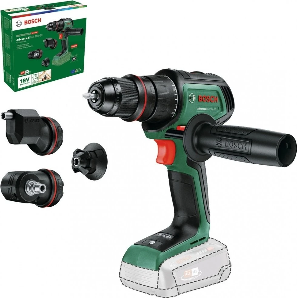 Bosch DIY AdvancedDrill 18V-80 QuickSnap Akku-Bohrschrauber solo für 77€ (-23%)