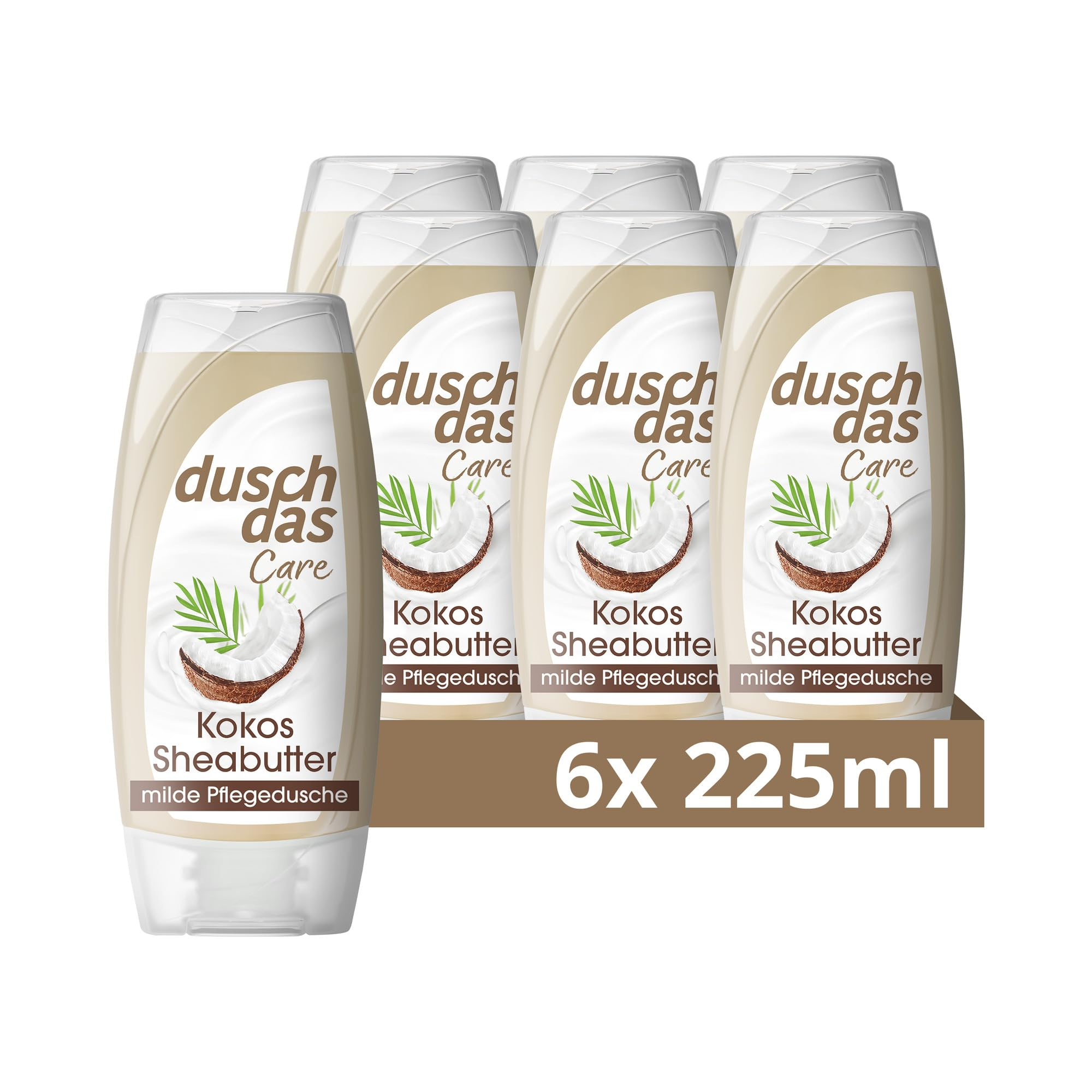 Duschdas Care Duschgel Kokos & Sheabutter Milde Pflegedusche ph-hautneutral 6x 225 ml für 6€ (-21%)
