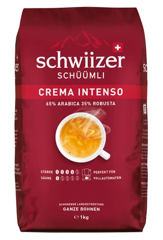 Schwiizer Schüümli Crema Intenso Kaffeebohnen, 1.00kg für 16€ (-16%)