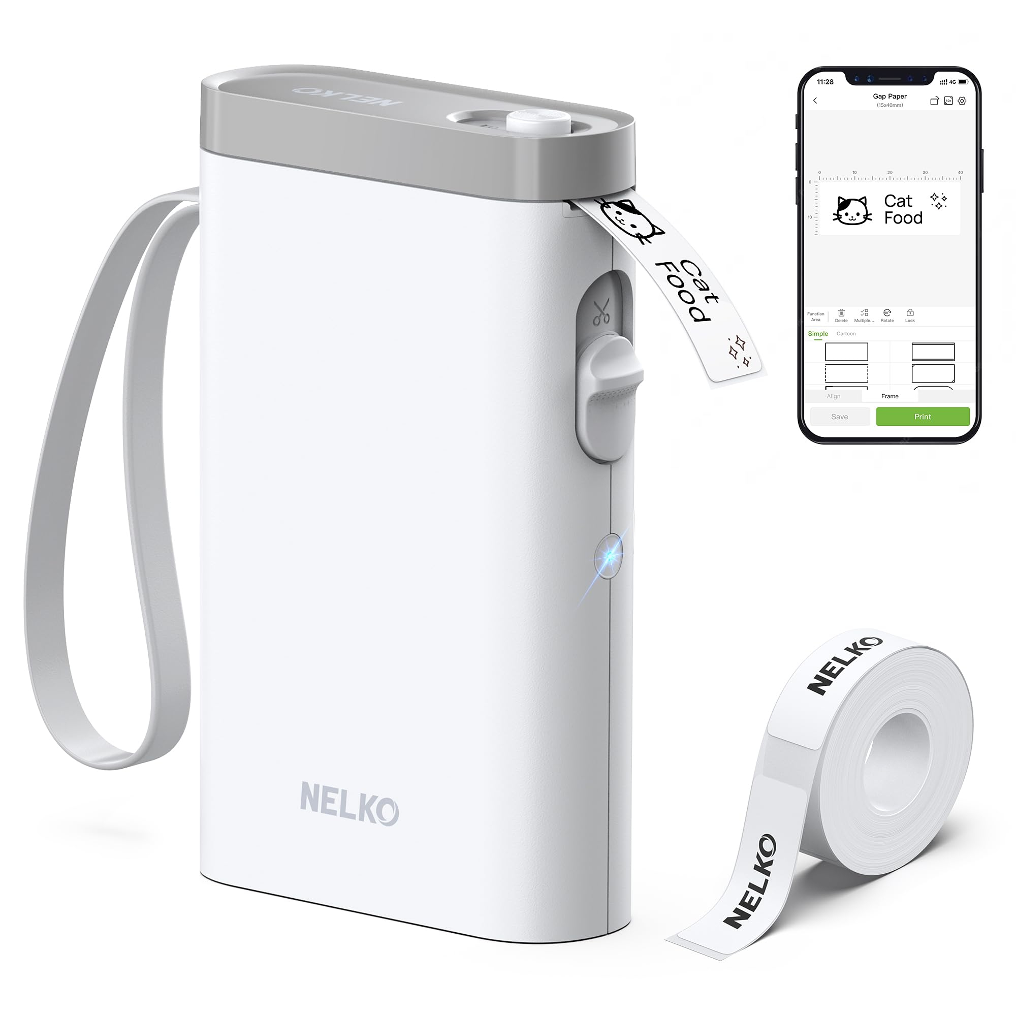 Nelko Etikettendrucker, Bluetooth P21 Selbstklebendes Etikettiergerät Tragbarer ios android für 18€ (-40%)