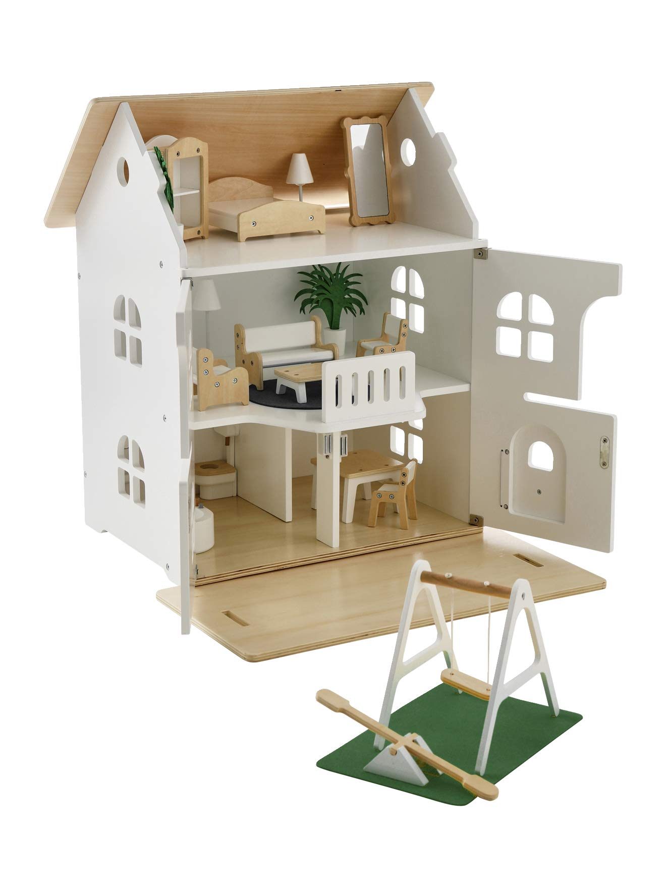 VERTBAUDET Romantisches Haus der Freunde der Kleinen + Möbel aus Holz, Weiß, TU für 24€ (-85%)
