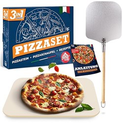 Blumtal Pizzastein (38×30 cm, Cordierit) mit Pizzaschieber