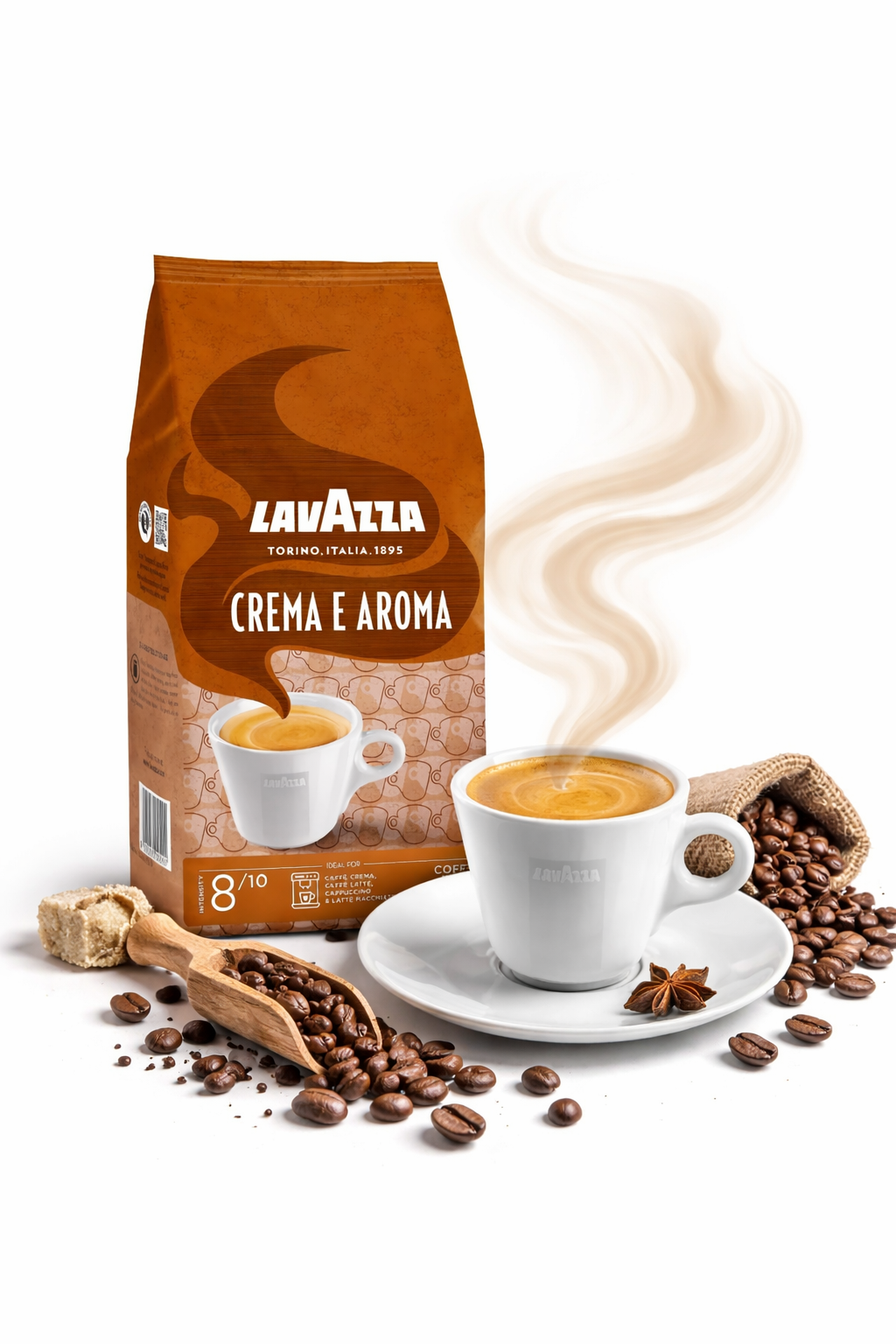 Lavazza, Crema e Aroma, Arabica und Robusta Kaffeebohnen, Intensität 8/10, Mittlere Röstung, 1 kg ( Spar-Abo) für 13€ (-34%)