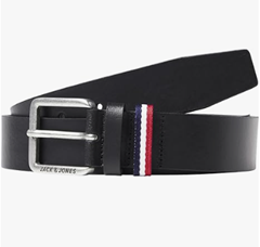 JACK & JONES Herren Ledergürtel Jacespo (100% Leder, Made in Portugal) für 12€ (-35%)