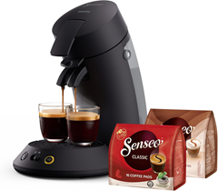 Philips SENSEO Original Plus Padmaschine (Kaffeestärkewahl, Coffee Boost) inkl. 2 Pkg. Pads für 50€ (-17%)