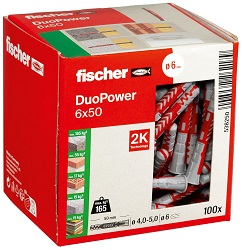 fischer DuoPower 6 x 50 Universaldübel (100 Stück) für 9€ (-30%)