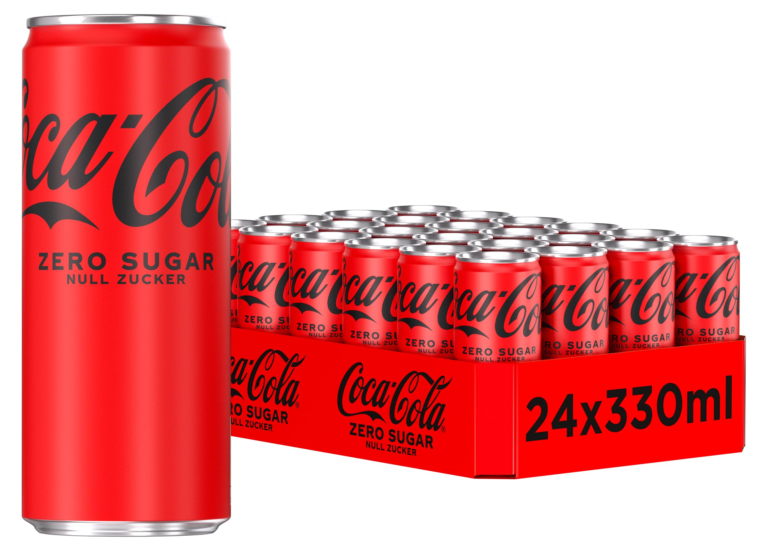 24x 330ml Coca-Cola Zero | koffeinhaltiges Erfrischungsgetränk | null Zucker und ohne Kalorien | +10% Coupon personalisiert+Sparabo für 12€ (-28%)