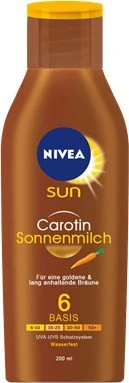 Nivea Sun Carotin Sonnenmilch LSF6, 200ml für 8€ (-15%)